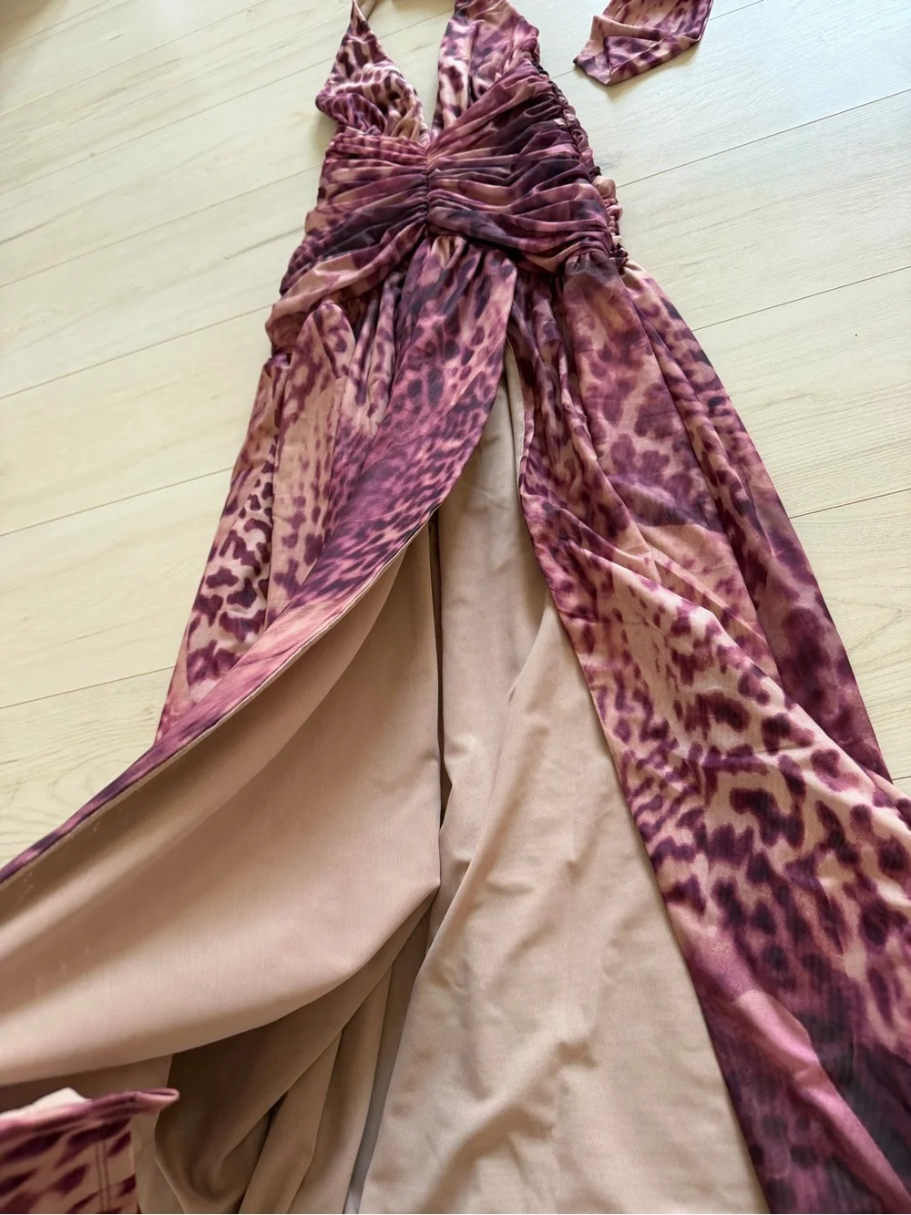 NWT BABYBOO Melania Maxi Dress - Magenta Orchid Print XS